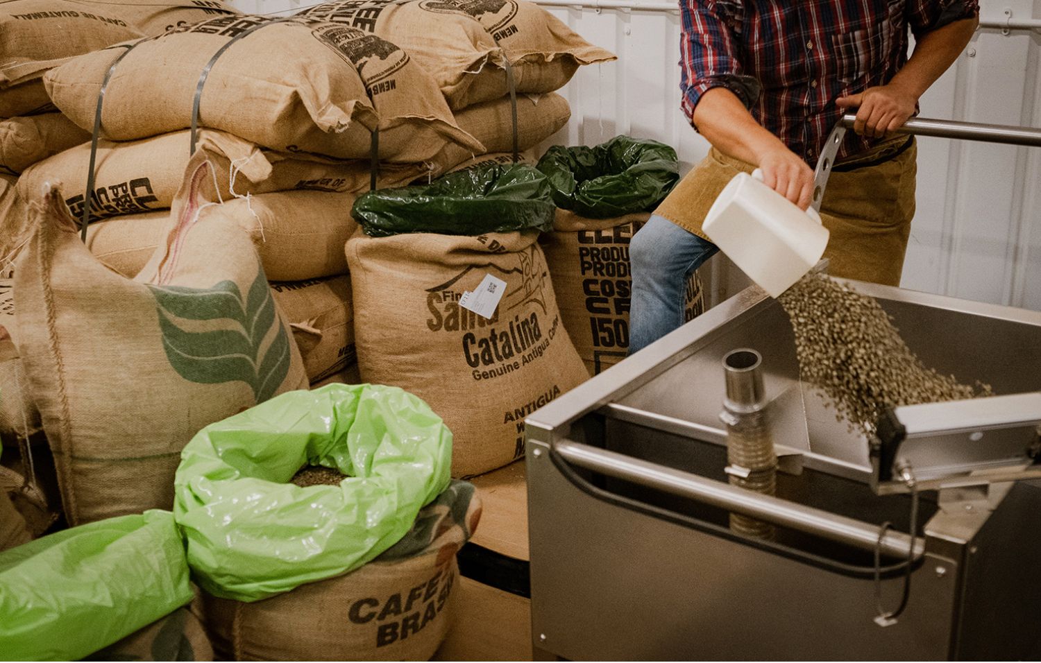 Image of Monmouth Coffee being produced in a distillery.