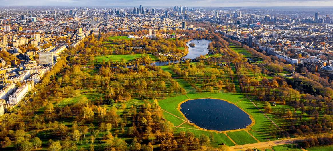 Aerial view of Hyde Park, London