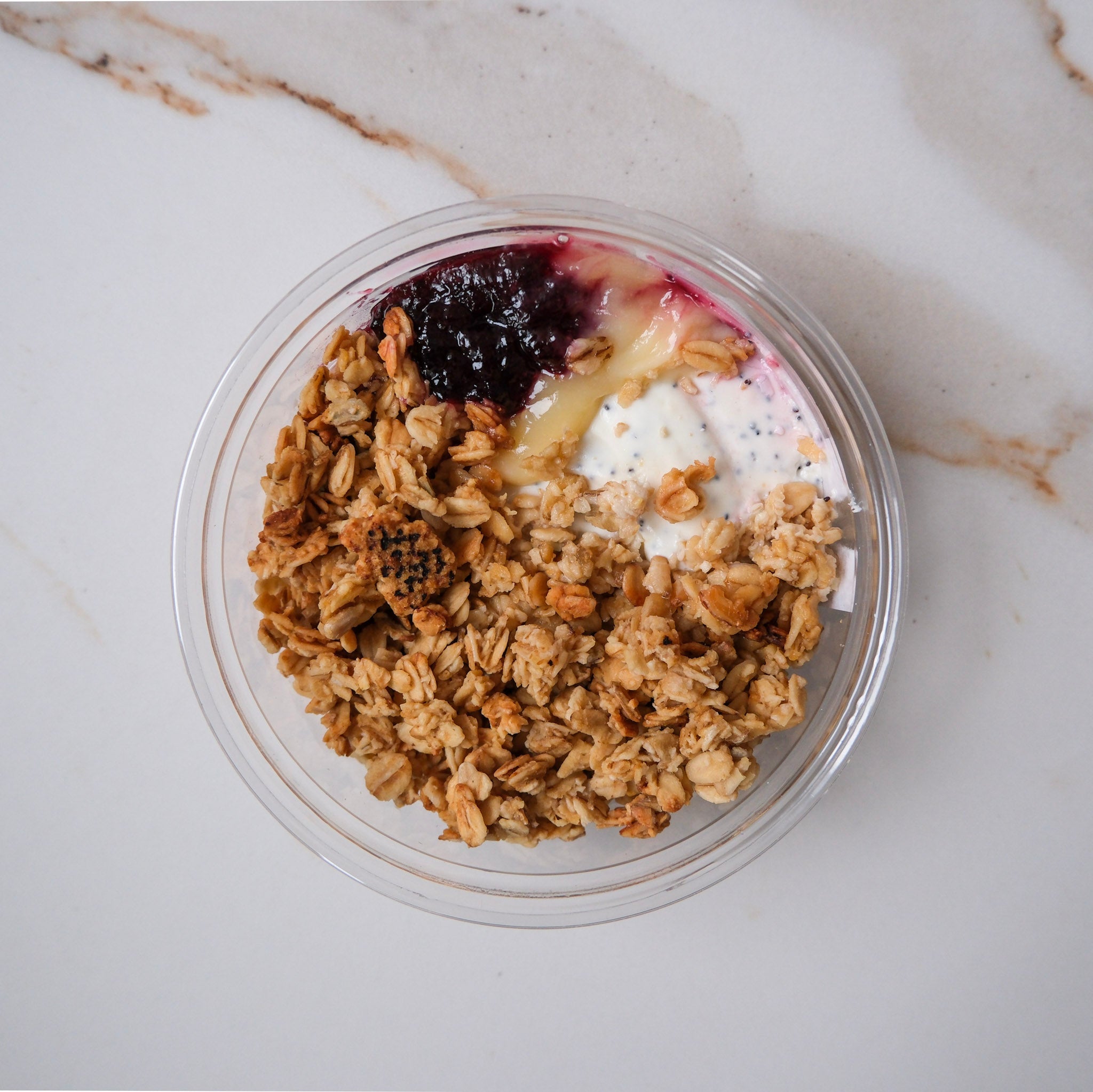 Greek Yoghurt with Lemon, Blackcurrant & Granola